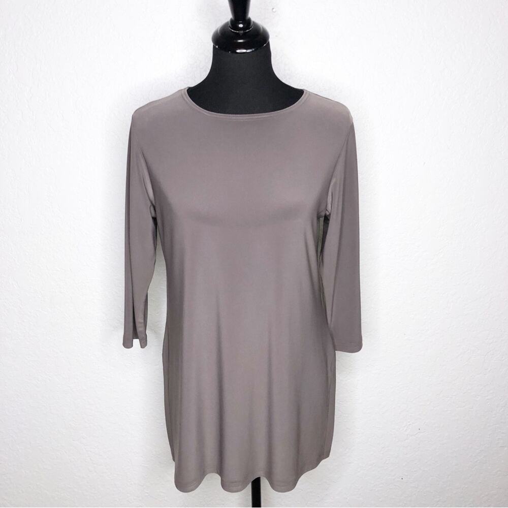 Sympli taupe gray knit tunic top size 8